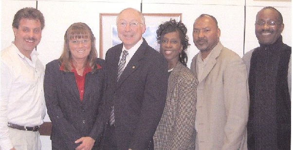 Lobbying Photo Photograph of APWU members meeting  with US Senator Ken Salazar