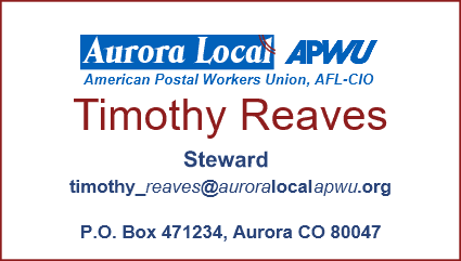 Timothy Reaves Business Card / Steward